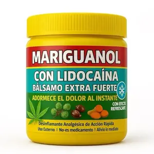 Mariguanol Extra Strength y Lidocaina Balm 125g Fast Acting Muscle Joint Relief Uso Externo for Pain Relief Uso Externo para Dolor with arnica cream with lidocaine