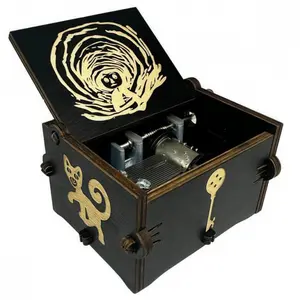 Music Box Coraline Musical Gift Hand Crank Engraved Boxes Gift for Lover, Spouse, Partner black Dreaming