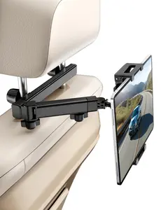 Lockable Car Headrest Tablet & Phone Holder - 3-in-1 Adjustable Extension Arm Universal Back Seat Mount Compatible Tablet Holder - Travel Essential