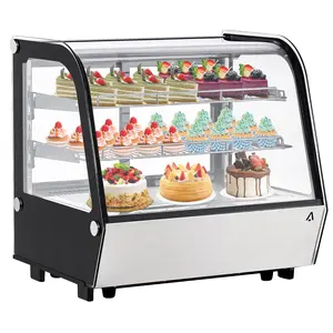 GARVEE 4.2 Cu.Ft Commercial Countertop Refrigerator - Stylish Display Case with LED Lighting, Auto Defrost, Air-Cooling, and Convenient Rear Sliding Door for Cafes and Restaurants, Ideal Countertop/Floor Refrigerator.