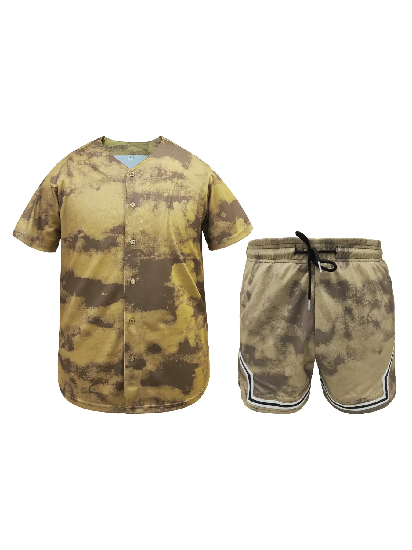 Men's Multi-Color American Style Baseball Uniform Set - Comfortable V-Neck Shirt & Breathable Sports Pants for Outdoor Sports Casual Walking & Exercise