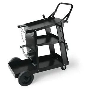 VEVOR Welding Cart,  , 3-Tier Welder Cart Heavy Duty with 400 Lbs Weight Capacity, 360° Swivel Wheels, Tank Storage Safety Chains, Rolling MIG Welder Cart for TIG, ARC, MMA, Plasma Cutter Welding Machine