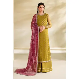 Zarif - RFE-05 Janeer Three Piece Embroidered Net