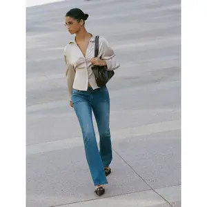 Cider Denim Low Rise Pocket Flared Jeans