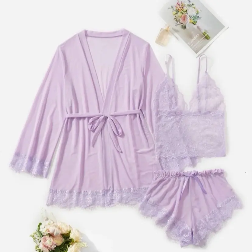 Aja Silk Loungewear Nightwear Womenswear Robe Piece Pajama Underwear Shorts