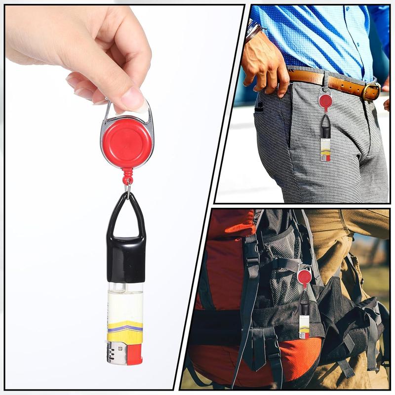 Tier's Haven 6 Pcs Retractable Lighter Leash, Keychain Lighter Holder with Clip Classic Lighters Cover Single Clip for Convenience Multicolor Lighters Strap