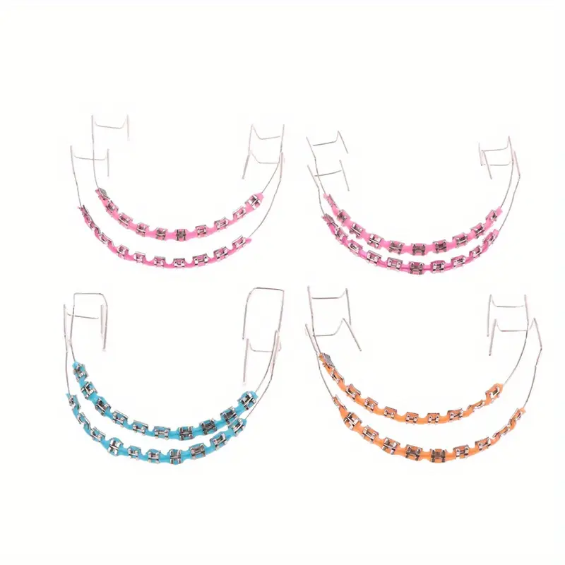 Colorful Temporary Tooth Braces Kit with Metal Bracket