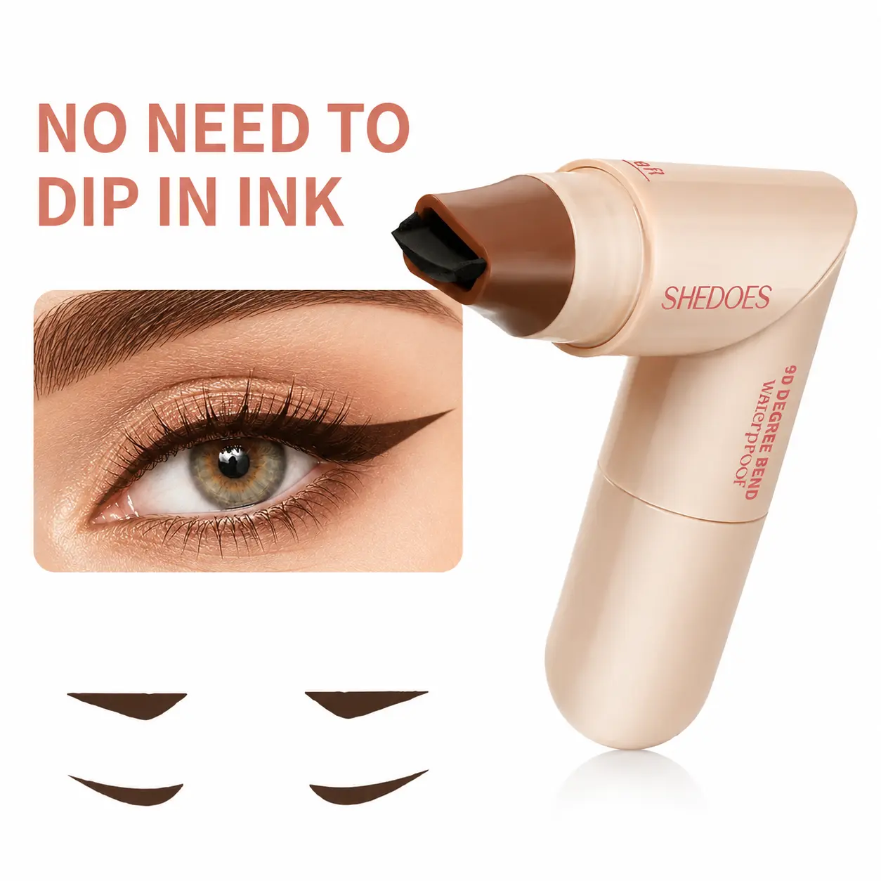 Winged Eyeliner Stamp Pen, No Dip Needed Smudge Proof Quick Dry Liquid Eyeliner, High Pigment All Day Wear Easy Wing Liner, Beginner Friendly Cat Eye Daily Party Festival Eye Makeup,back to school