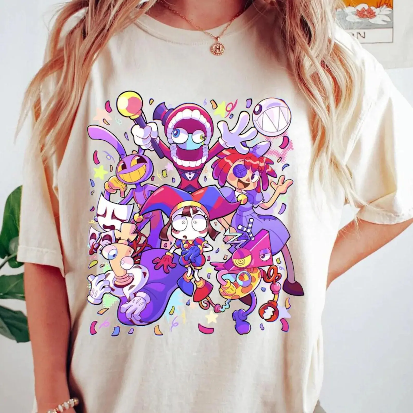 The Amazing Digital Circus Tshirt, TADC Fan Gift, Circus Characters Shirts, Circus Theme Sweatshirt Hoodie, Anime Gift Birthday for Boy Girl, Trendy "Amazing Digital Circus" Full Cast Graphic Tee, Colorful Cartoon Pomni Jax Caine T-Shirt