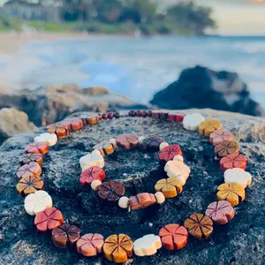 da Hawaiian Store Handmade Wooden Plumeria Bead Jewelry (Choose)