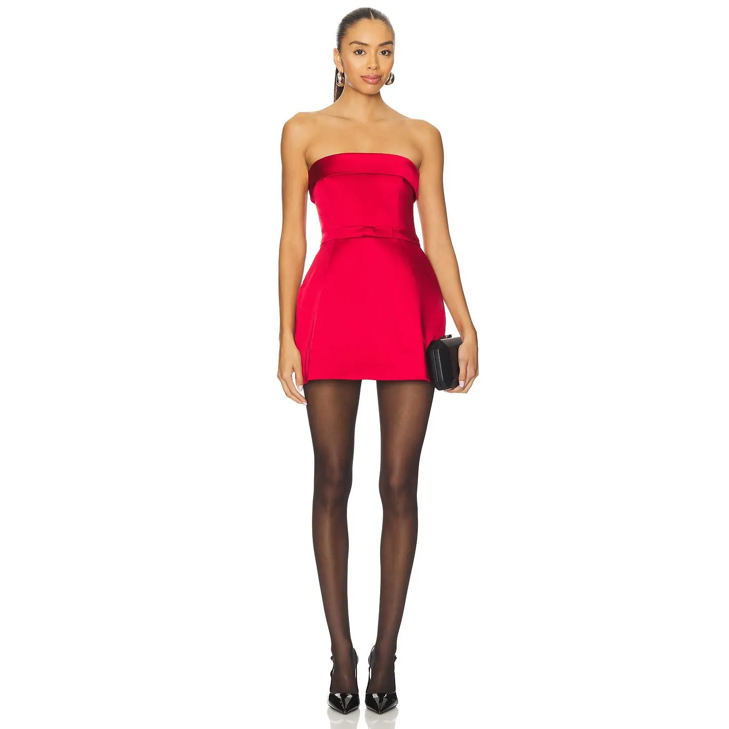 Amanda Uprichard Avalee Skort Romper in Ruby