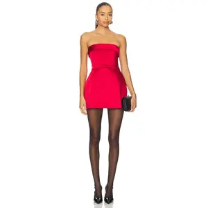 Amanda Uprichard Avalee Skort Romper in Ruby