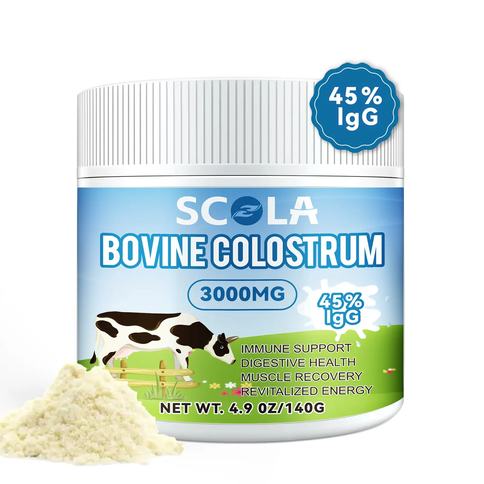 Bovine Colostrum Powder - High IgG (45%) Grass-Fed Colostrum Supplement