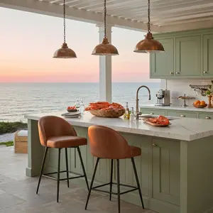summervibes【Set of 2】ABCASA Counter Height Bar Stools, Modern 360° Swivel Bar Chairs with Backrest and Metal Legs, 26" Seat Height Modern Bar Stools for Kitchen, Home Bar, Dining Room