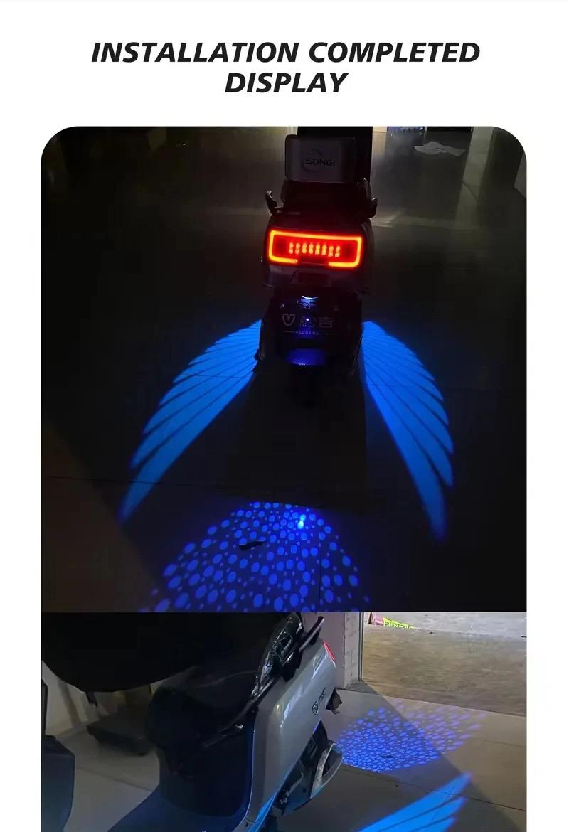 2pcs Angel Wings Welcome Light For Motorcycle LED Underbody Light Projector Decorative Atmosphere Light Accessories 2pcs Angel Wings Welcome Light For Motorcycle LED Underbody Light Projector Decorative Atmosphere Light Accessories
