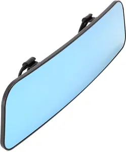 Rear View Mirror Universal Panoramic Anti-glare Car Interior 12" Rear View Mirror Wide Angle Rearview with Silicone Strap for Most Cars Boats Vans Trucks (Blue)