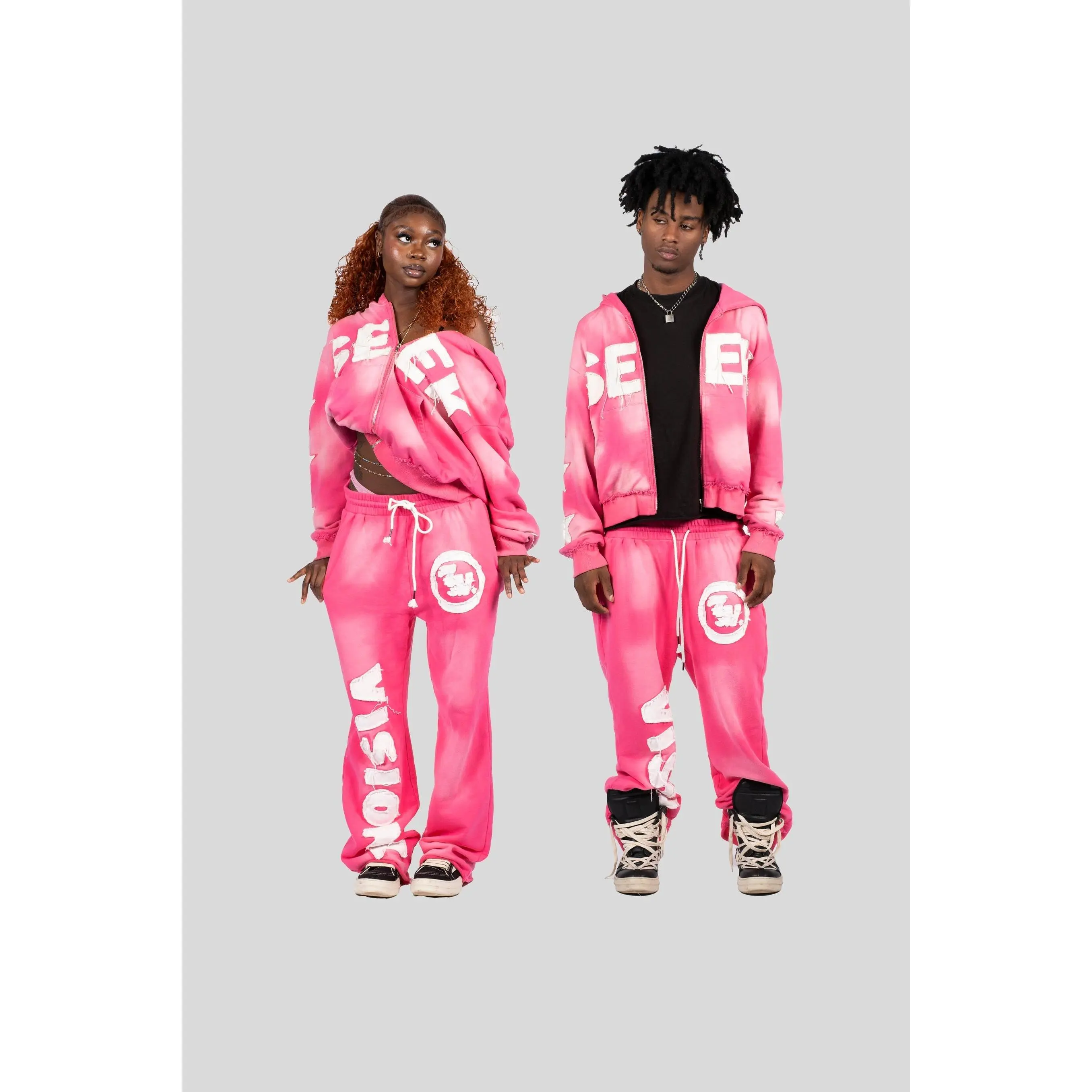 SEEK パーカー SEEK VISIONZ SET - Hoodie & Pants with Bold Prints, Long Sleeve