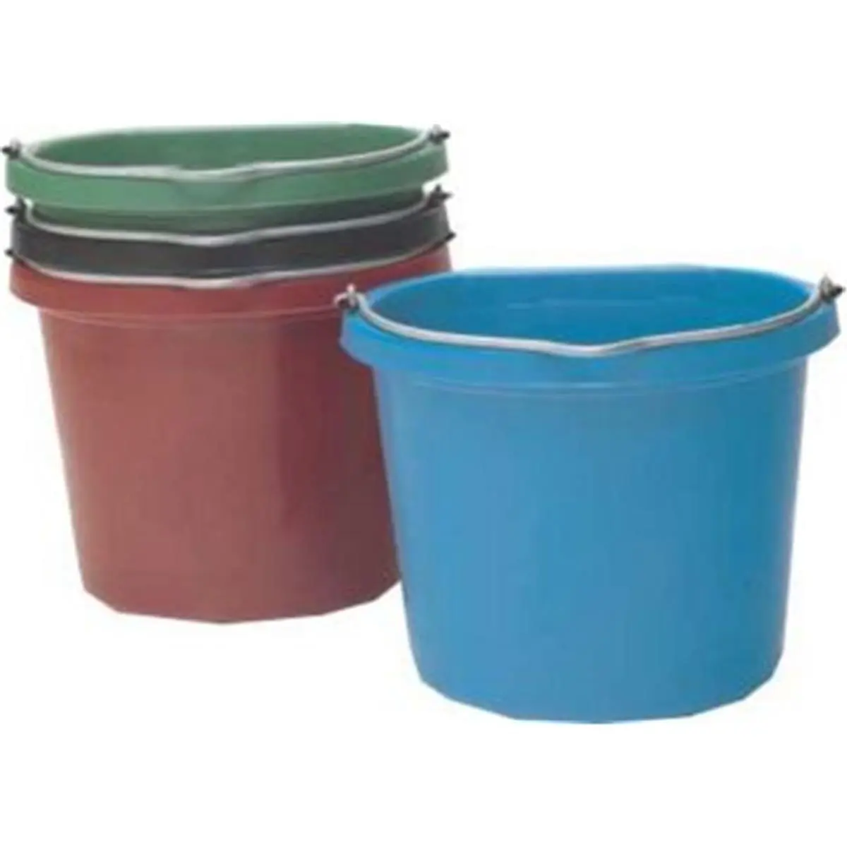 PURPLE Fortex Industries Round Rubber Blend Bucket, 20 qt, 15x15x12.75 in Flat Back, 15x15 in, 15.25x15x12.75 in, FB-120P, for Farm Use, Ideal for Watering, Feeding & Maintenance, Protects Blocks
