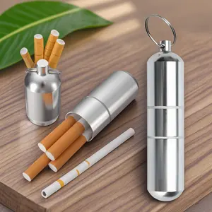 Mini Metal Keychain Storage Canister Ultra Light Durable Portable Seal Box Outdoor Camping Hiking Must Have Compact EDC Gear Practical Key Ring Accessory Multi Function Container