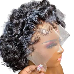 Pixie Cut Wig Short Curly Human Hair Wigs, Pixie Curl Lace Front Wigs
