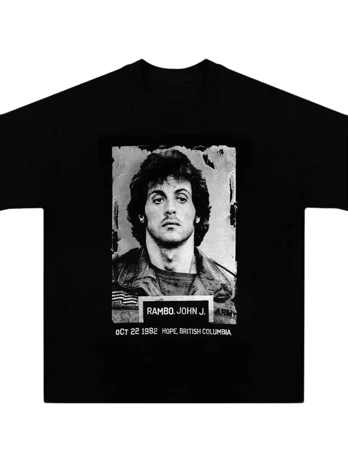 RAMBO FIRST BLOOD T-shirt, Unisex Vintage Crew Neck Regular Fit Cotton Fabric Casual Comfort Breathable Short Sleeve Funny T-shirts Fashion Men&Women's Top for Streetwear 091603