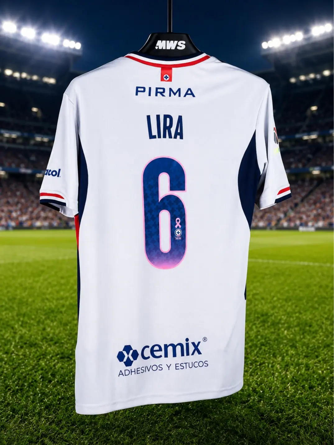 Cruz Azul 25-26 Erik Lira #6 away jersey, soccer shirt