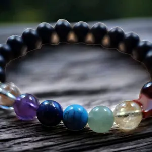 Energy Alignment and Healing Chakra Bracelet with Natural Crystals Garnet, Star Red Carnelian Quartz Amethyst Lapis Apatite Green Aventurine Citrine Red Carnelian Clear Rock Quartz US