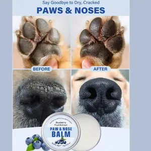 Gjyc Pet Natural Dog Paw Balm with Blueberry, Protects Paws From Hot Pavement, Moisturizes Dry Paws & Nose, 0.53 Oz