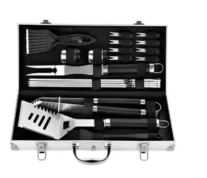 20pcs Professional BBQ Accessories Set - Heavy-Duty Stainless Steel Grill Tool Kit, Perfect Holiday Gift for Christmas & Fall & Winter Grilling, Camping & Family Gatherings