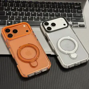Premium Two-Tone Stand Phone Case Featuring A Flexible Clear TPU Frame And Matte Back Panel Blending Sturdy Shockproof Protection With Comfortable Non-Slip Grip For iPhone 17 16 15 14 13 12 11