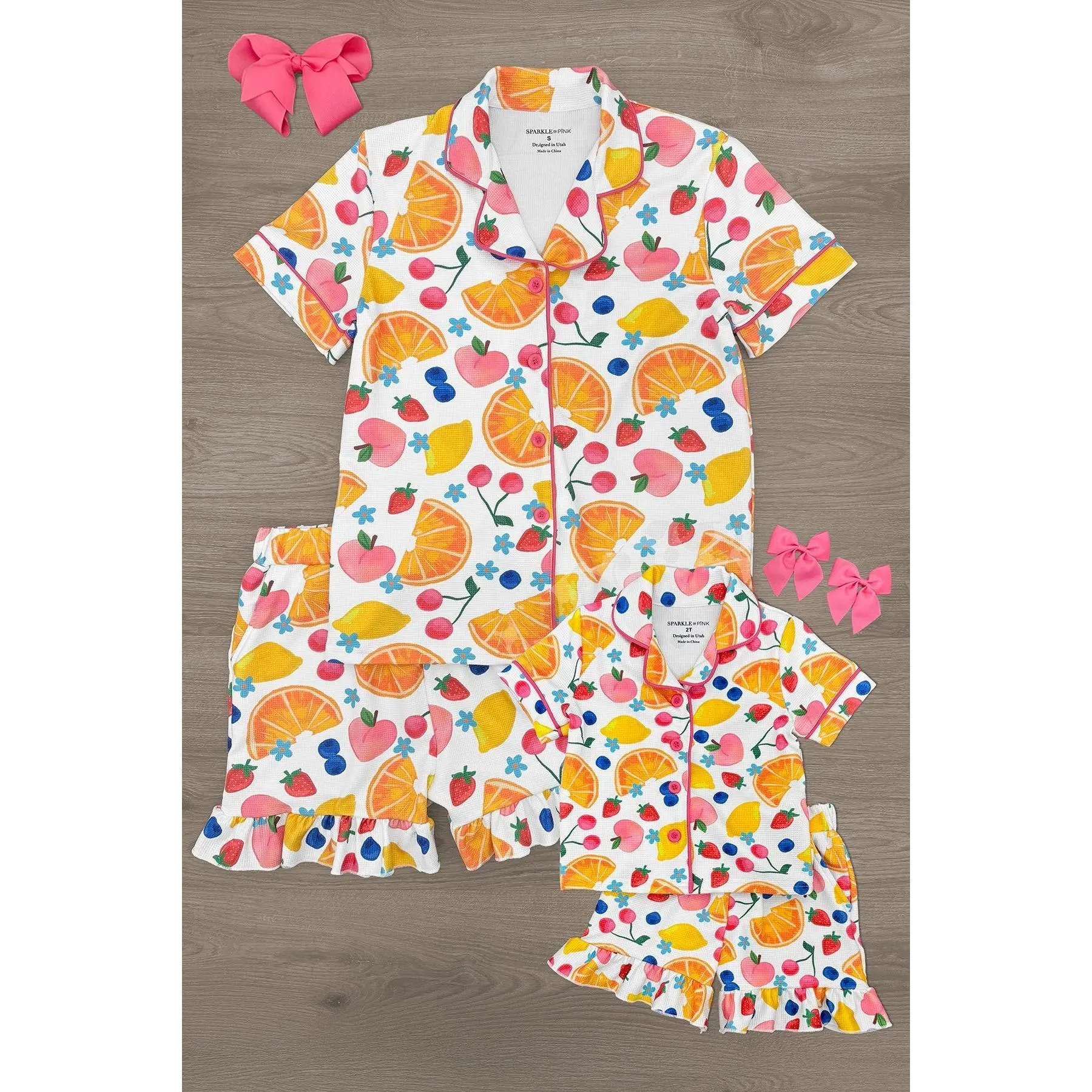 Mom & Me - Fruit Waffle Knit Pajamas