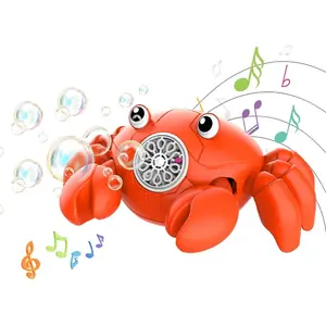 360° Crawling Crab Bubbles Machine, Auto Obstacle Avoidance, Rechargeable, LED & Music, Tummy Time Toys for Kids, Boys, Girls, Gifts for Christmas, Outdoor, Birthday, Parties