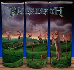 Megadeth Youthanasia Heavy Metal Cup Mug Tumbler 20oz, Megadeth Water Bottles,  Thrash metal Band Tumbler, Heavymetal Fan Gift, Gift For Rock Music Lovers, Gothic Punk Emo Grunge Y2K Gift