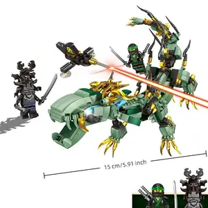 Green Mechanical Dragon 70612 Building Blocks Sets Suitable for Birthday Gifts Compatible with Legoed Particles ，492pcs.