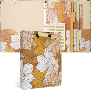 3 Ring Binder 1 inch Rings with Clipboard for Letter Size Paper Tab Dividers and File Folder Labels for School Office and Work