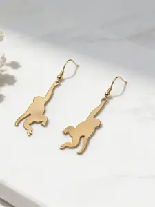 Unique Design Metal Monkey Earrings, Fun Hollow Animal Shape Long Ear Jewelry, Vintage, Perfect Gift for Girlfriend
