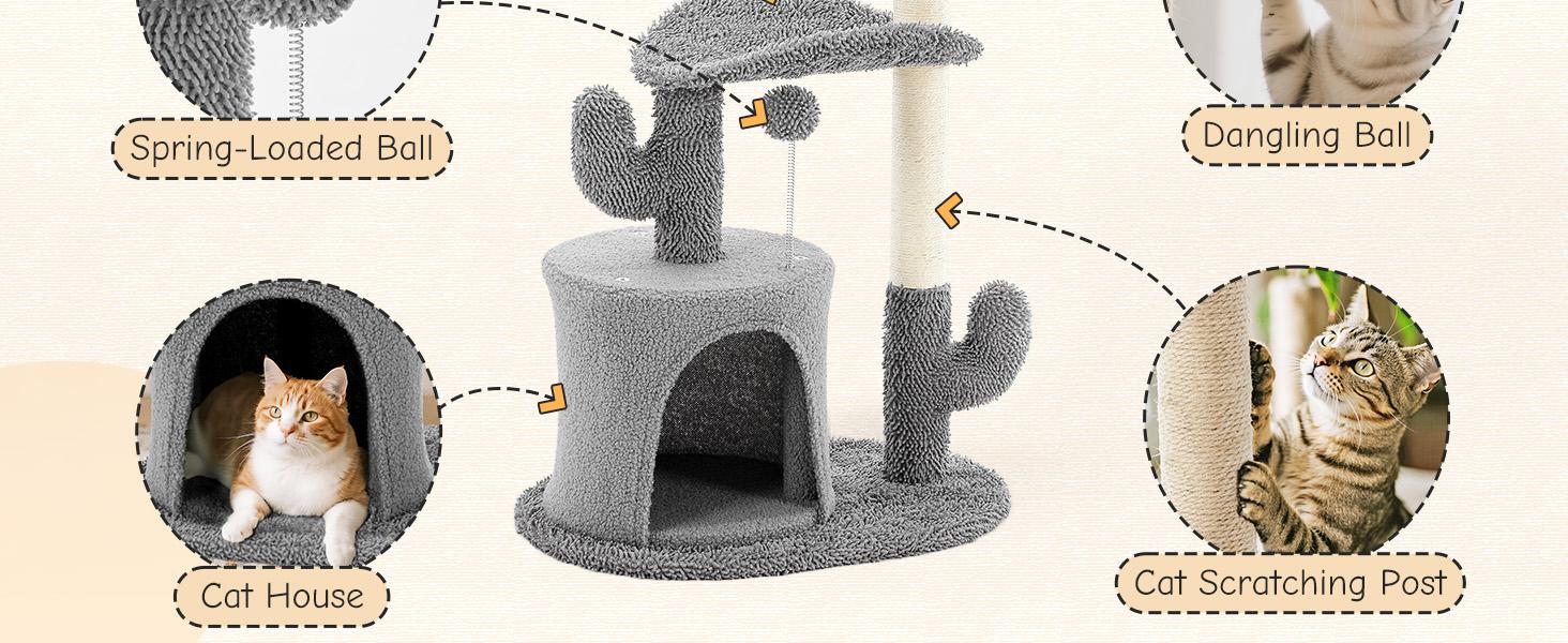 33 Inch-Cat Climbing Shelf,  Indoor Playhouse, Post Cascading Cat Climbing Shelf,Cozy Nest, Durable, Space-Saving Design, Gift for Pet Owners