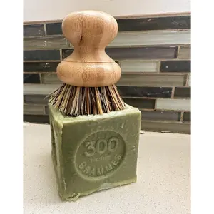 Wooden Bristle Cleaning Brush (soap not included)