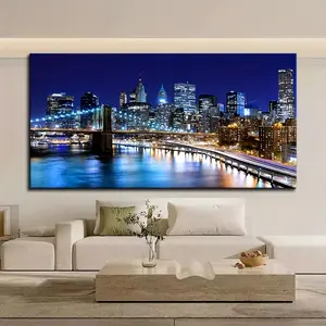 Decorative art canvas wall art print, 1.5" thick solid pine wood frame