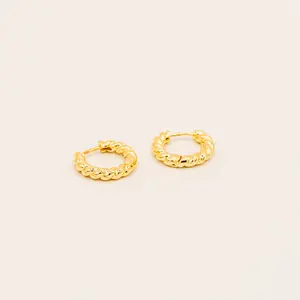 Rope Loop Earrings in 18K Gold or White Gold Plated with Copper Core