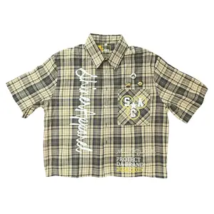 Cropped Flannel Shiner Button Up