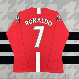 07-08 Champions League Manchester UnitedRetro Long Sleeve NO.7 Cristiano Ronaldo SoccerJersey