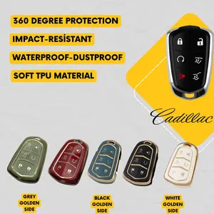 CADILLAC Compatible 6-Button Key Fob Cover for Escalade