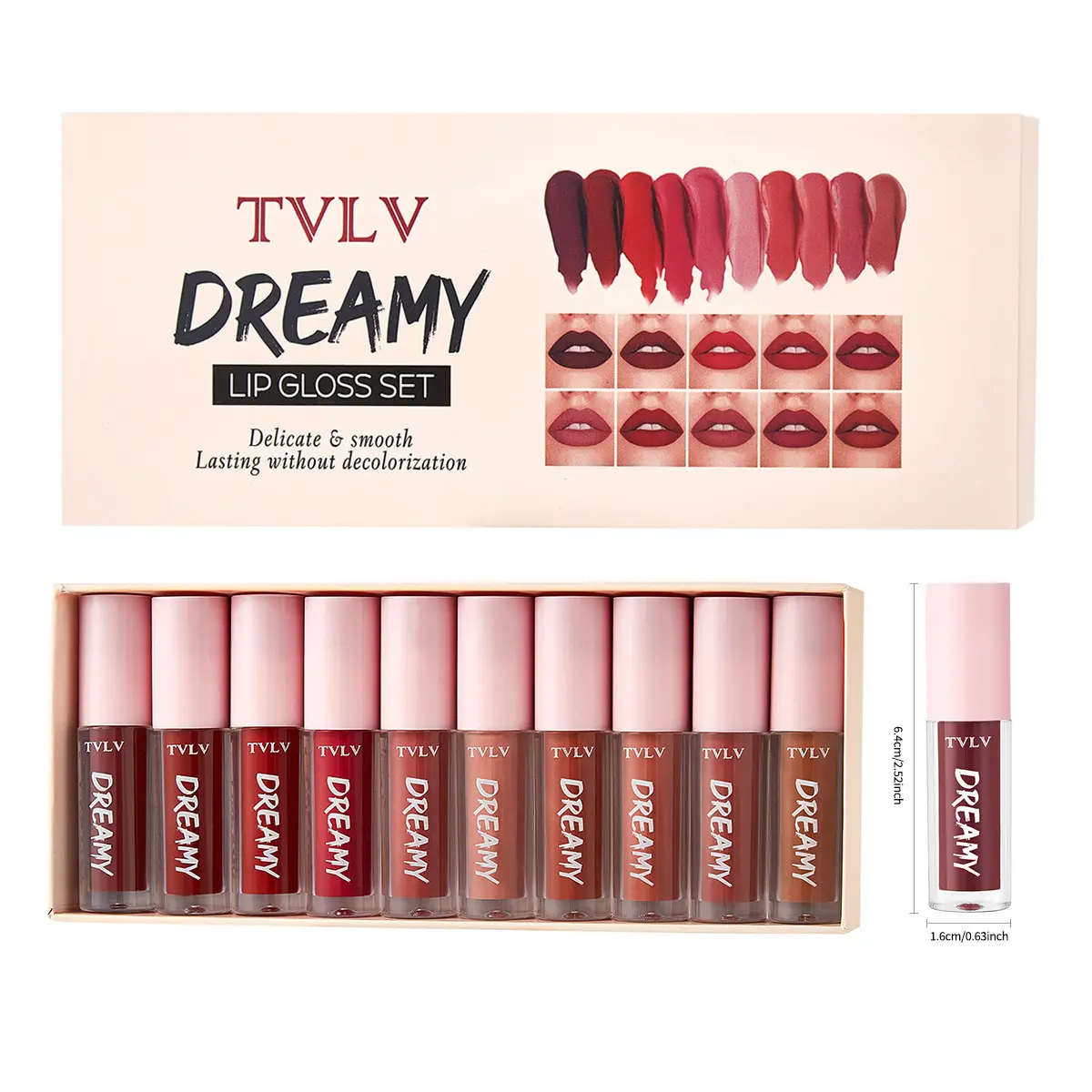 TVLV DREAMY 10 Colors Matte Lip Gloss Long Wear Lipstick Set