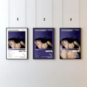 Olivia Guts Poster | Trendy Album Cover Wall Art | Modern Pop Music Wall Art | Girly Room Decor | Tracklist Decor | Y2K Chic Poster