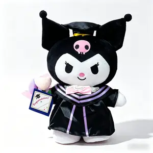 Sanrio Kuromi Graduation Plush Pillow 9.8 Inches Compact Cozy Decor for Fans of Kuromi Perfect for Graduation Celebrations Boxes
