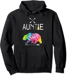 Auntie Bear Tie Dye Matching Family Vacation & Camping Cool Pullover Hoodie - Griseldatu Shop 82B07Y2FRGF1