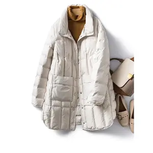 90% White Duck Down Jacket Women  2024 New Winter Lightweight Ultra Light Casual Warm Loose Puffer Feather Coat Female Parkas