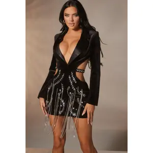 Midnight Empress Velvet Mini Dress