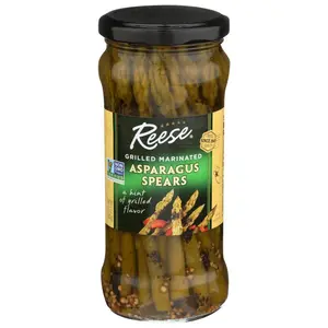 REESE Grilled Marinated Asparagus Spears 12oz - Ready-to-Eat Gourmet Vegetable with Smoky Char & Savory Marinade for Easy Meal Prep - Food